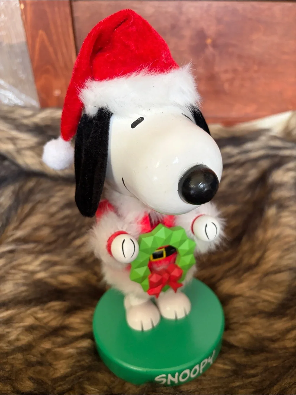New Peanuts Snoopy Christmas Wooden Decorative Nutcracker 8.5